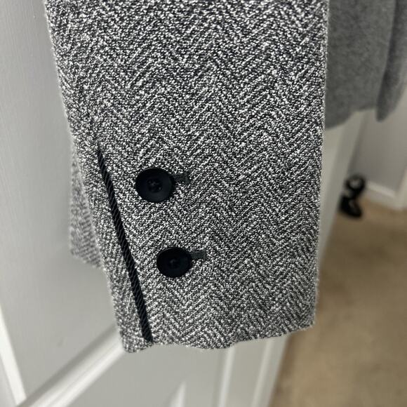 Caslon Blazer Women's S Tweed Black and White Open Front Pockets Career Jacket - Picture 4 of 5